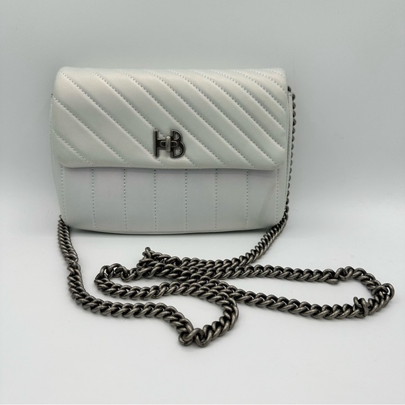 Henri Bendel 712 Wallet Crossbody Bag Quilted Iridescent Opal Long Chain Strap